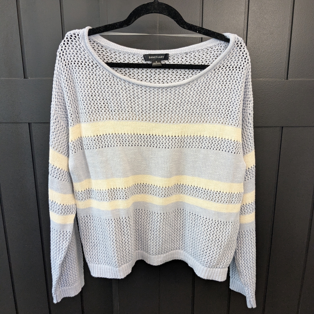 Sanctuary Women's Sweater in Light blue and Cream